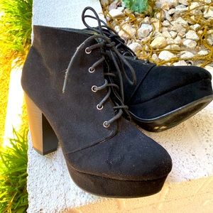Black suede heels